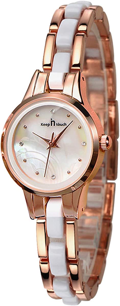 230816063125840_1 Keep in Touch Two-Tone Women Ladies Watches Waterproof Stainless Steel Ceramic Wristwatch - Image 1